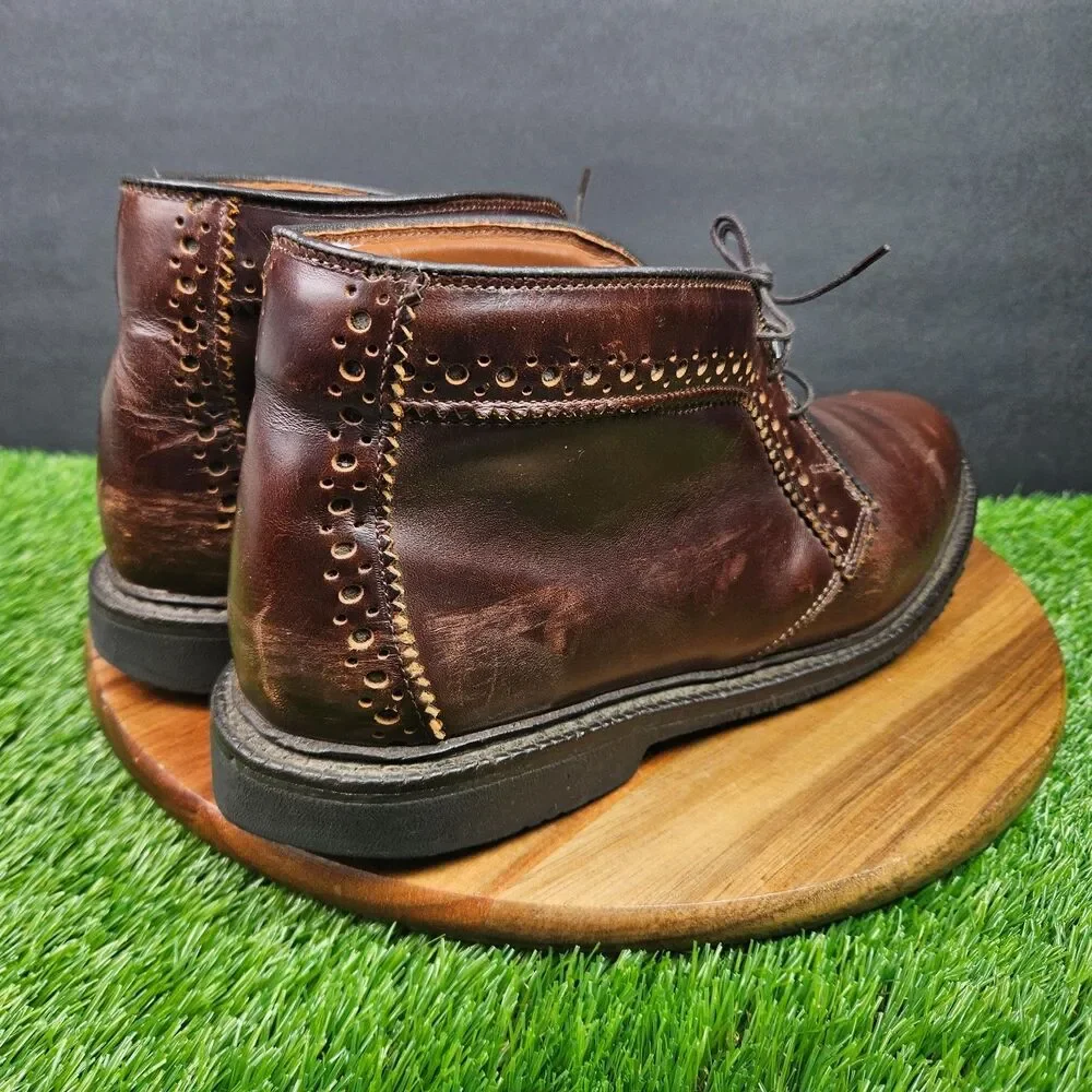 Allen Edmonds Bellevue Brown Leather Chukka Lace Up Boots Shoes Mens Size 10.5 D